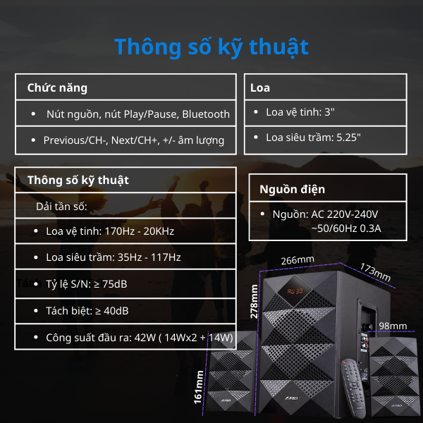 Loa Bluetooth Fenda A180X/2.1