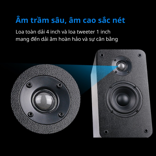 Loa máy tính Fenda R40BT/2.0 – Loa Gỗ Cao Cấp 60W, Bluetooth 5.0, Optical, USB