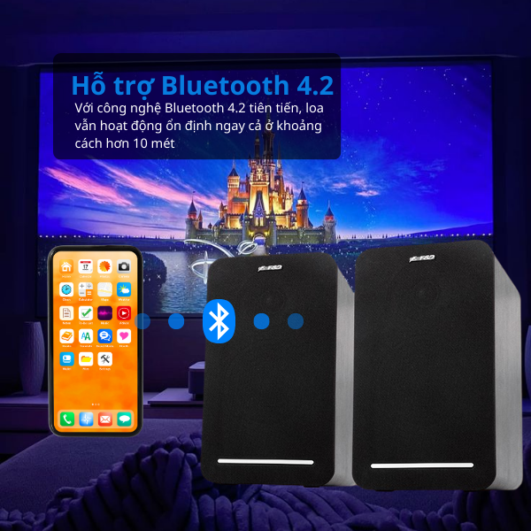 Loa máy tính Fenda R40BT/2.0 – Loa Gỗ Cao Cấp 60W, Bluetooth 5.0, Optical, USB
