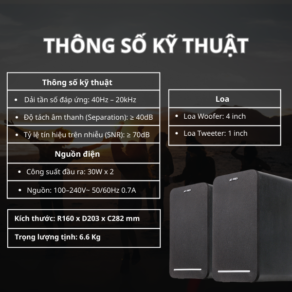 Loa máy tính Fenda R40BT/2.0 – Loa Gỗ Cao Cấp 60W, Bluetooth 5.0, Optical, USB