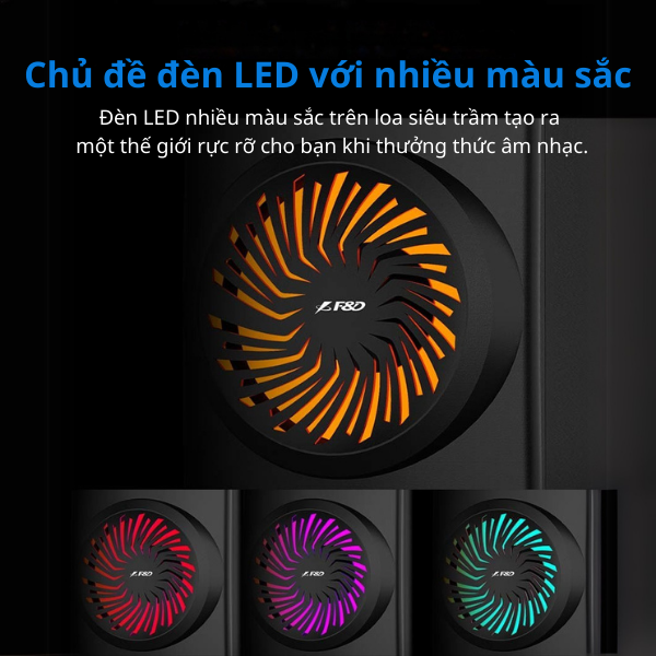 Loa Máy Tính Fenda F190X/2.1 – Loa Vi Tính Bluetooth Âm Trầm Mạnh, LED Đổi Màu