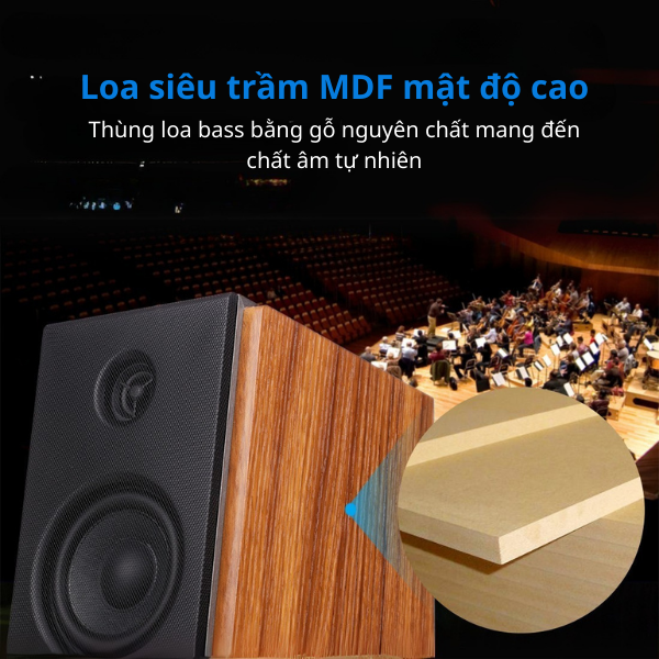 Loa Máy Tính Fenda R27BT/2.0 – Loa Gỗ 50W, Bluetooth 5.0, Âm Thanh Studio Chuẩn