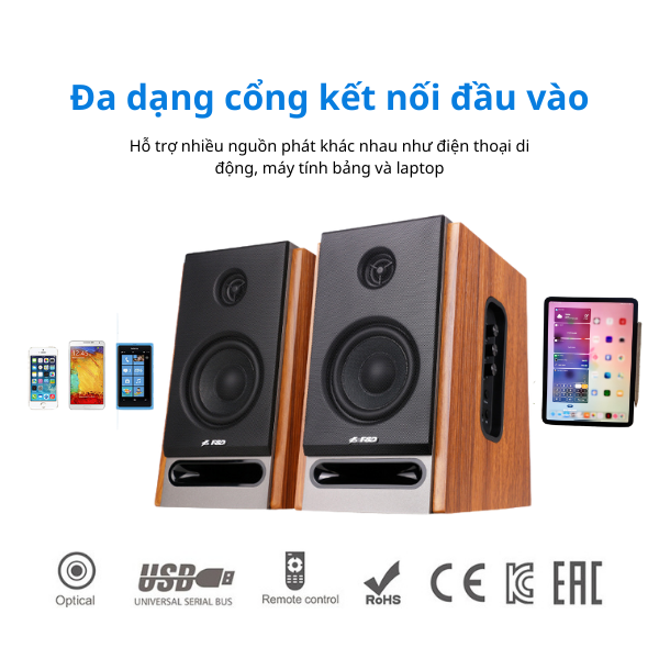 Loa Máy Tính Fenda R27BT/2.0 – Loa Gỗ 50W, Bluetooth 5.0, Âm Thanh Studio Chuẩn