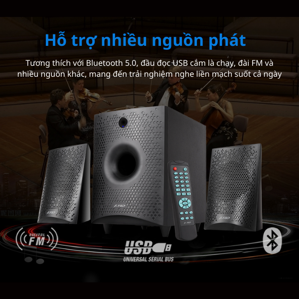 Loa Máy Tính Fenda F210 X/2.1 – Loa Vi Tính Bluetooth Gọn Nhẹ, Âm Thanh Trầm Ấm
